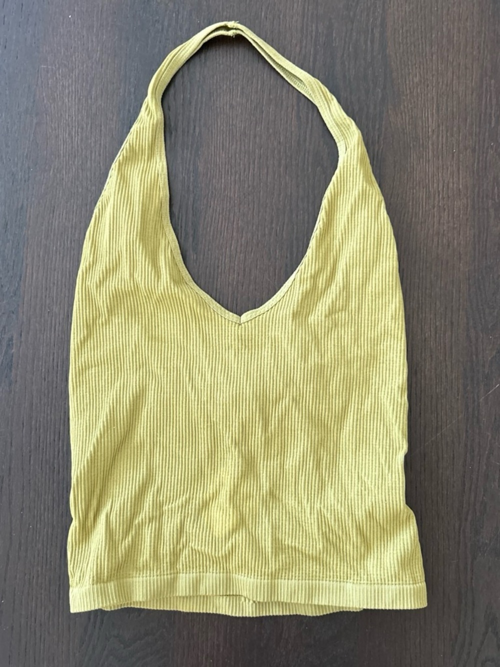 Urban Outfitters Ribbed Halter Tank Top - Mustard